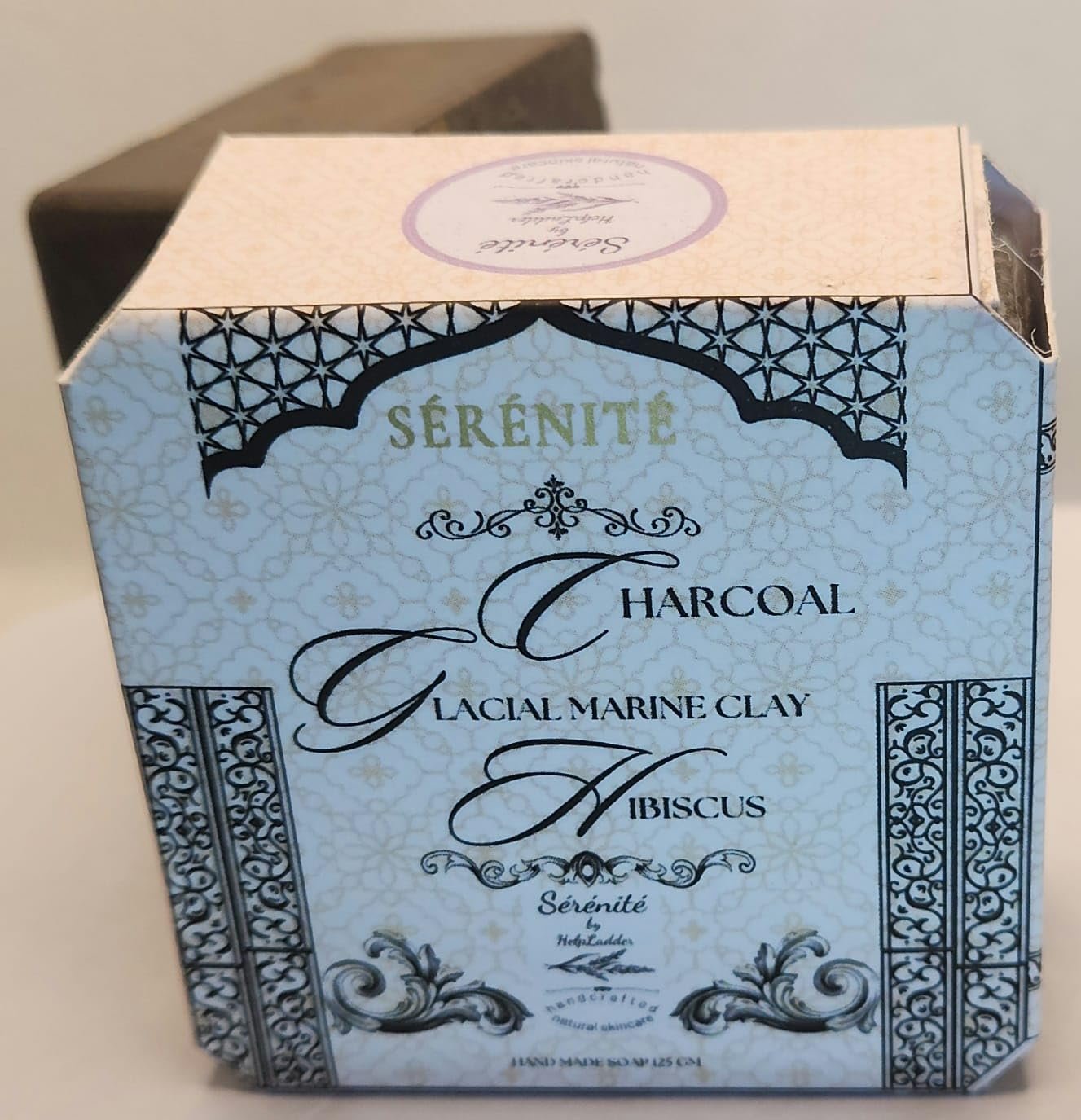 SÉRÉNITÉ Charcoal Glacial Marine Clay Hibiscus Body Soap Bar (125 grams) hand made
