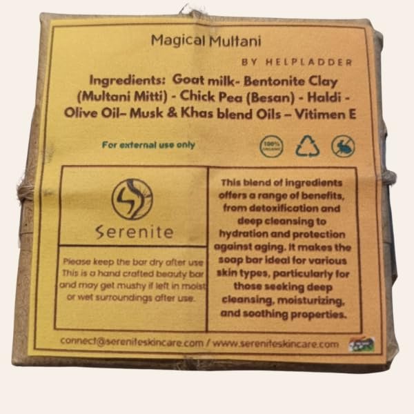 Multani Mitti, Bentonite Clay, Haldi & Besan Beauty Bar (125g)