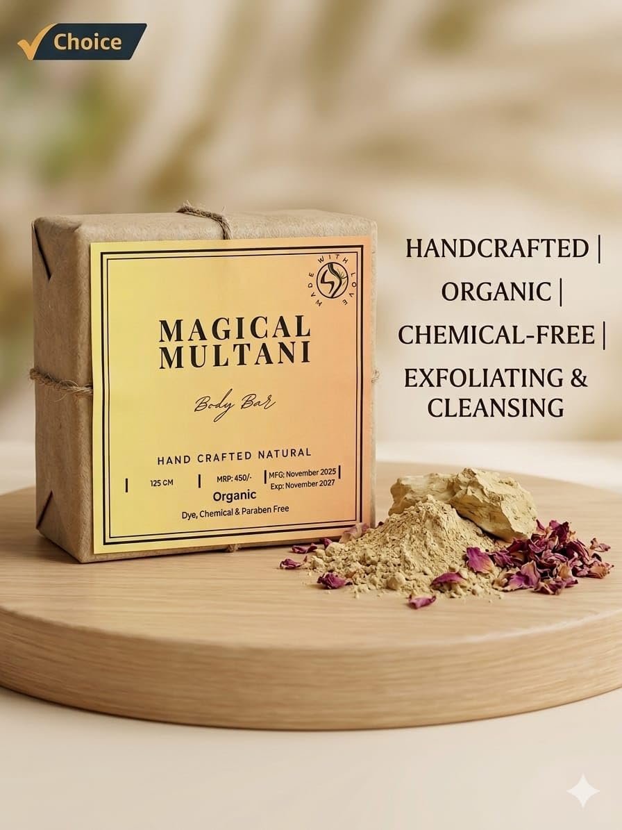 Multani Mitti, Bentonite Clay, Haldi & Besan Beauty Bar (125g)