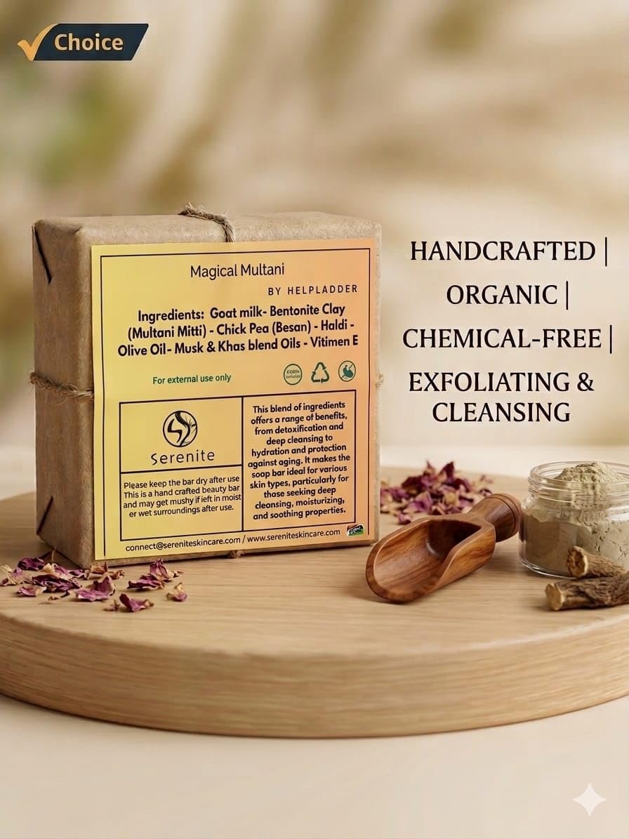 Multani Mitti, Bentonite Clay, Haldi & Besan Beauty Bar (125g)
